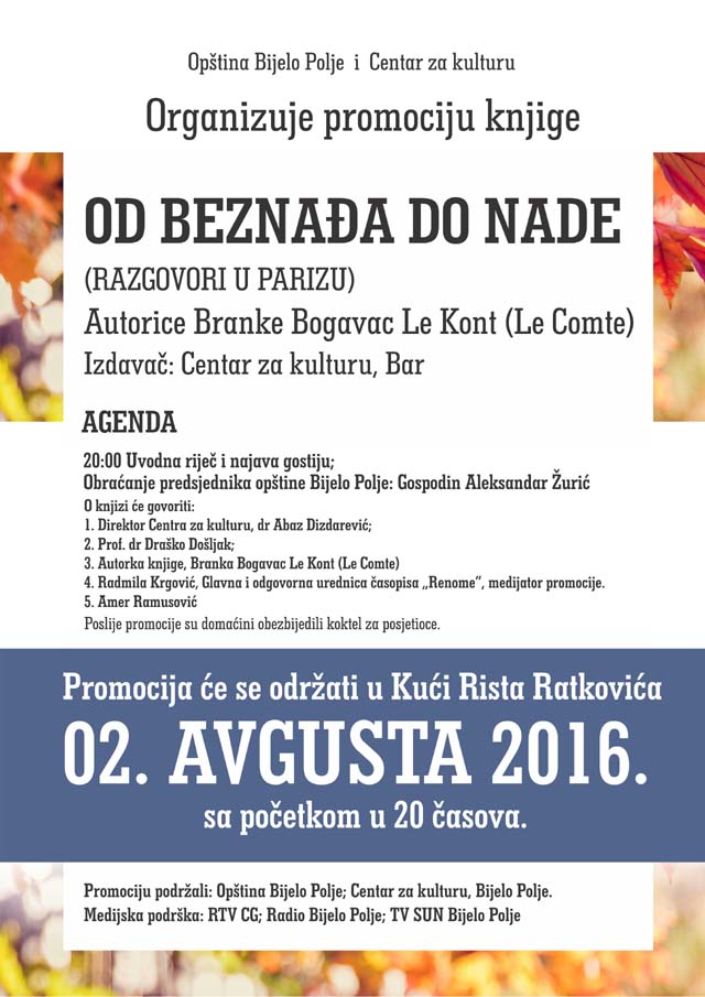 U utorak promocija knjige Branke Bogavac U utorak promocija knjige Branke Bogavac